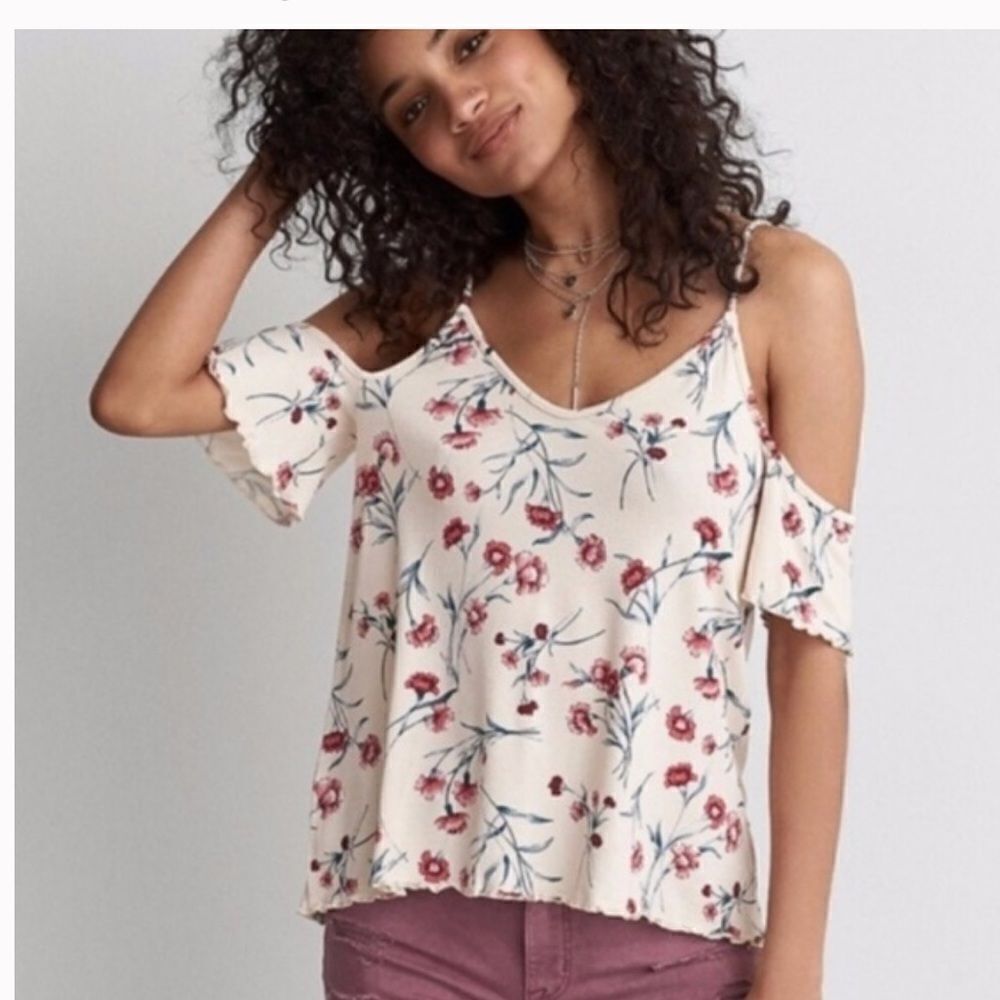 American Eagle Outfitters cold shoulder blouse